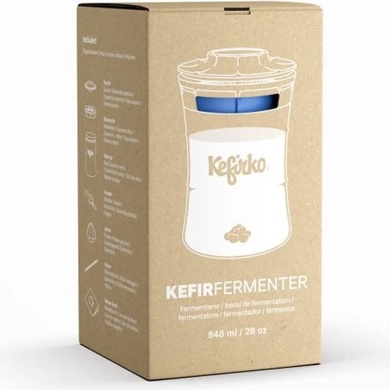 Verpakking van de Kefirmaker 848 ml fermentatiepot voor melkkefir.
