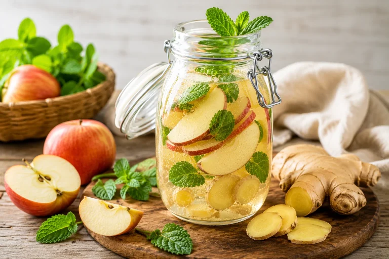 waterkefir met appel gember en munt