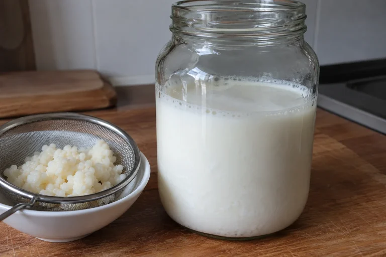Melkkefir drank blijft dun tijdens het fermenteren